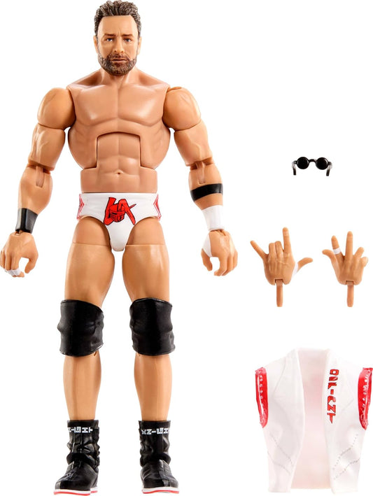 Mattel WWE Elite Action Figure & Accessories, Series #120, 6-inch Collectible LA Knight with 25 Articulation Points & Swappable Hands