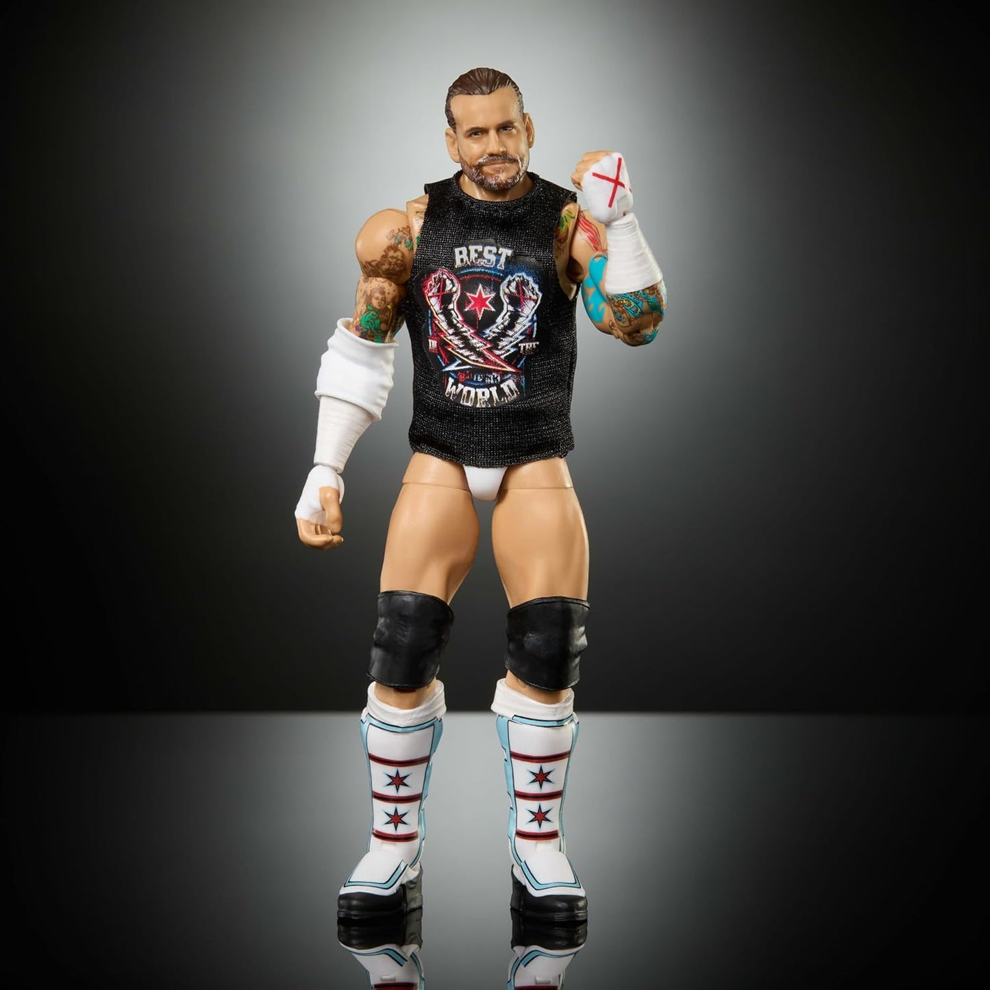 Mattel WWE Elite Action Figure & Accessories, Greatest Hits 2025 Set, 6-inch Collectible CM Punk with 25 Articulation Points & Swappable Hands