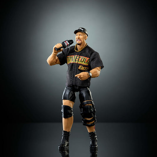 Mattel WWE Elite Action Figure & Accessories, Series #122 Set, 6-inch Collectible “Stone Cold” Steve Austin with 25 Articulation Points & Swappable Hands