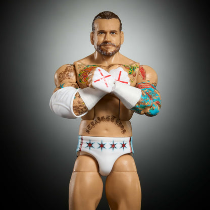 Mattel WWE Elite Action Figure & Accessories, Greatest Hits 2025 Set, 6-inch Collectible CM Punk with 25 Articulation Points & Swappable Hands