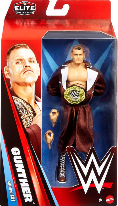 Mattel WWE Elite Action Figure & Accessories, Series #121, 6-inch Collectible Gunther with 25 Articulation Points & Swappable Hands