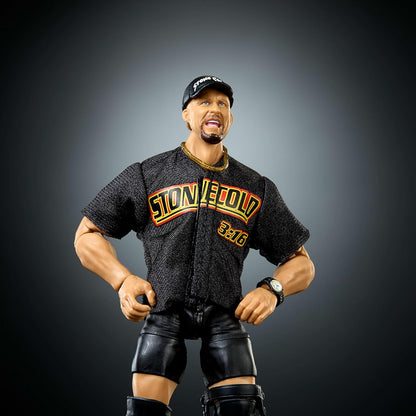 Mattel WWE Elite Action Figure & Accessories, Series #122 Set, 6-inch Collectible “Stone Cold” Steve Austin with 25 Articulation Points & Swappable Hands