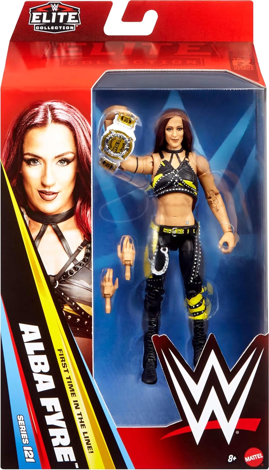 Mattel WWE Elite Action Figure & Accessories, Series #121 Set, 6-inch Collectible Alba Fyre with 25 Articulation Points & Swappable Hands