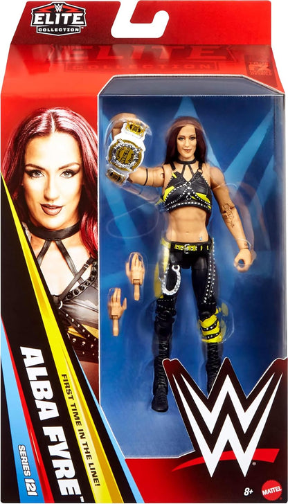 Mattel WWE Elite Action Figure & Accessories, Series #121 Set, 6-inch Collectible Alba Fyre with 25 Articulation Points & Swappable Hands