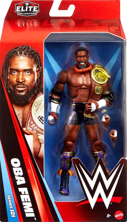 Mattel WWE Elite Action Figure & Accessories, Series #121, 6-inch Collectible Oba Femi with 25 Articulation Points & Swappable Hands