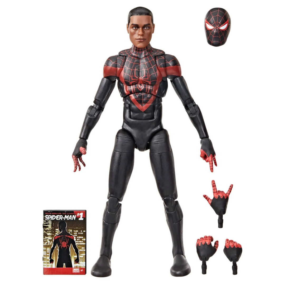 Marvel Legends Series Ultimate Miles Morales, Spider-Man Comics-Inspired Collectible 6-Inch Scale Action Figure with Character-Sized Comic Accessory