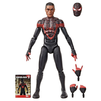 Marvel Legends Series Ultimate Miles Morales, Spider-Man Comics-Inspired Collectible 6-Inch Scale Action Figure with Character-Sized Comic Accessory
